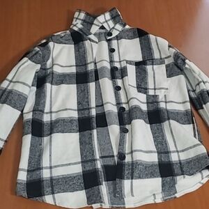 SHEIN LUNE Plaid Print Drop Shoulder Coat